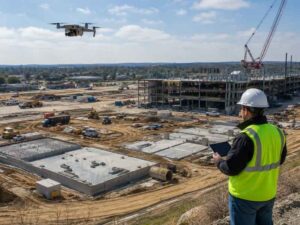  UAS survey documenting construction progress across a large active building site in Pahrump, Nevada.
